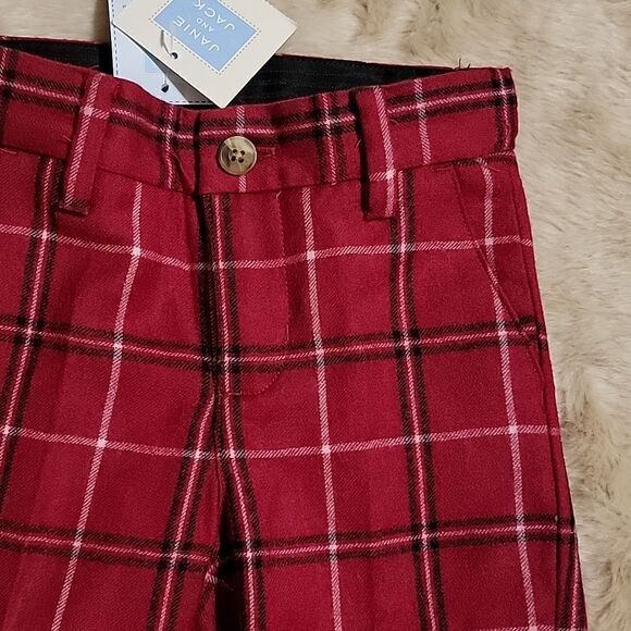 JANIE AND JACK RED PLAID WOOL PANTS, SIZE 6-12 MONTHS, NEW! - Picture 3 of 12